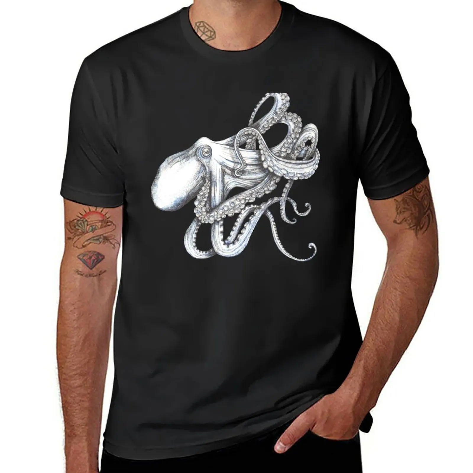 New Octopus, a tangle of tentacles. T-Shirt summer top T-shirt short mens funny t shirts