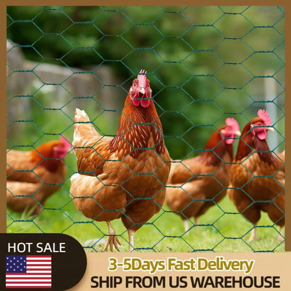 

Chicken Wire 39.37x1200in Hexagonal Mesh Chicken Wire Fence Netting PVC-Coated Metal Garden Netting Anti-Rust for Poultry Garden