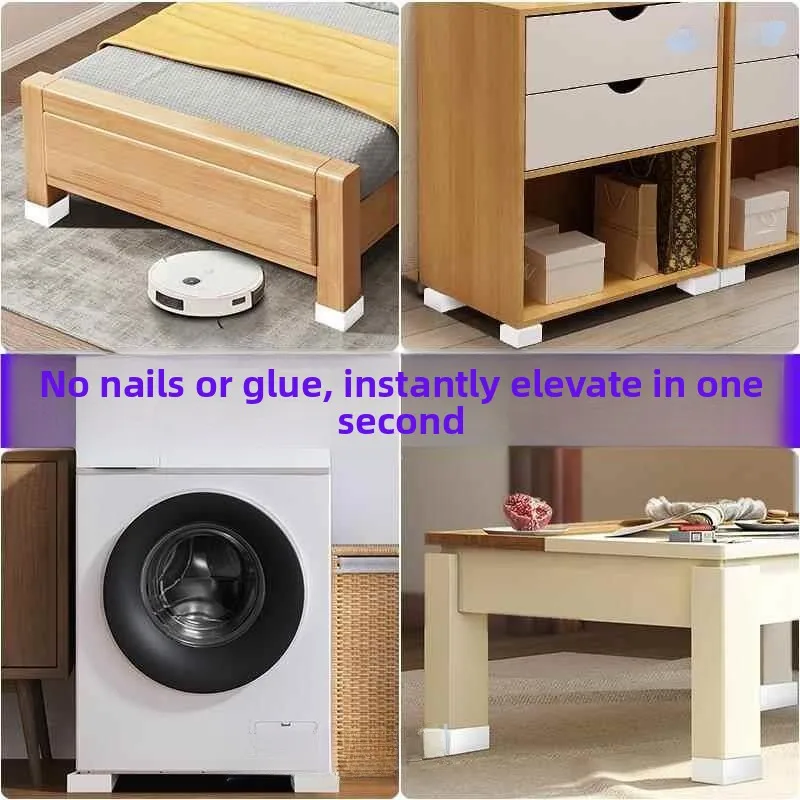 Silicone Table Leg Pads High Base Bed Foot Riser Pad Table Leg Brick Pads Coffee Table Corner Pad Blocks Home Organizer