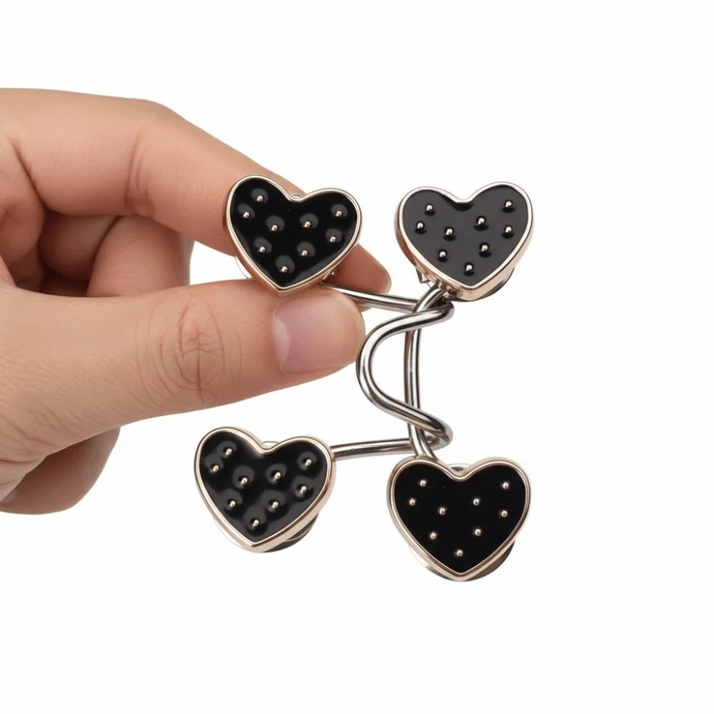 No Sewing Required Adjustable Tightener Waist Buckle Nail-Free Flower Design Waist Button Fastener Reusable Removable