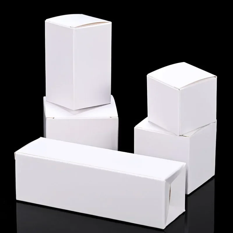 50pcs White Cardboard Packaging Box Multi Size Square Box For Small Business Candy Chocolate Gift Boxes For Wedding Xmas Party