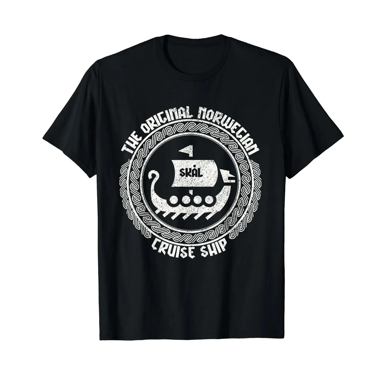 Camiseta Skol Vikings The Original Norwegian Cruise Ship vintage lavada para uso diário, versátil, unissex, confortável