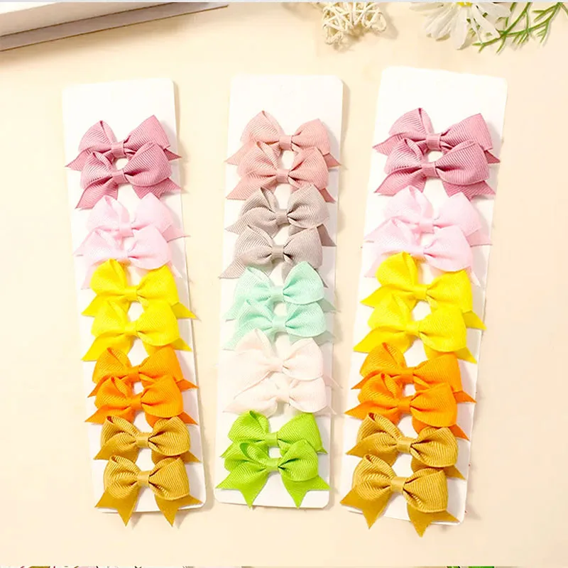 10Pcs Hair Bows for Girls Grosgrain Ribbon Toddler Accessories with Alligator Clip Bow Baby Kids Fully Covered Clips Pigtail