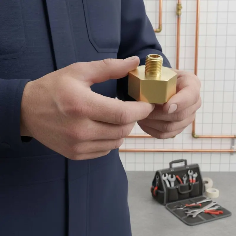 Brass Reducer Adapter Brass Pipe Reducer Male Female Pipe Connector Leak-Secure NPT Thread Adapter Robust Duty view 6
