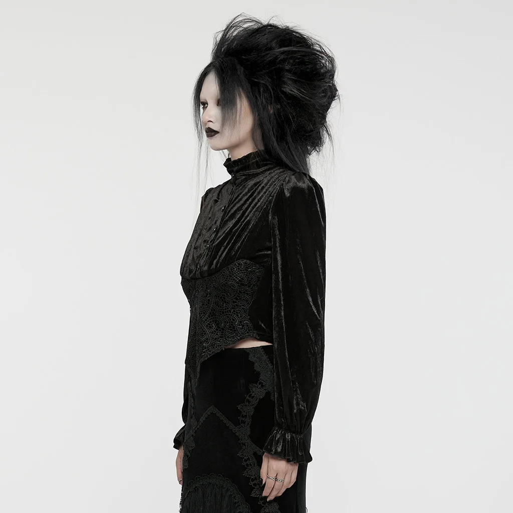 Punk Rave Vintage Sexy Women Black style Retro Goth Shirt WY1636