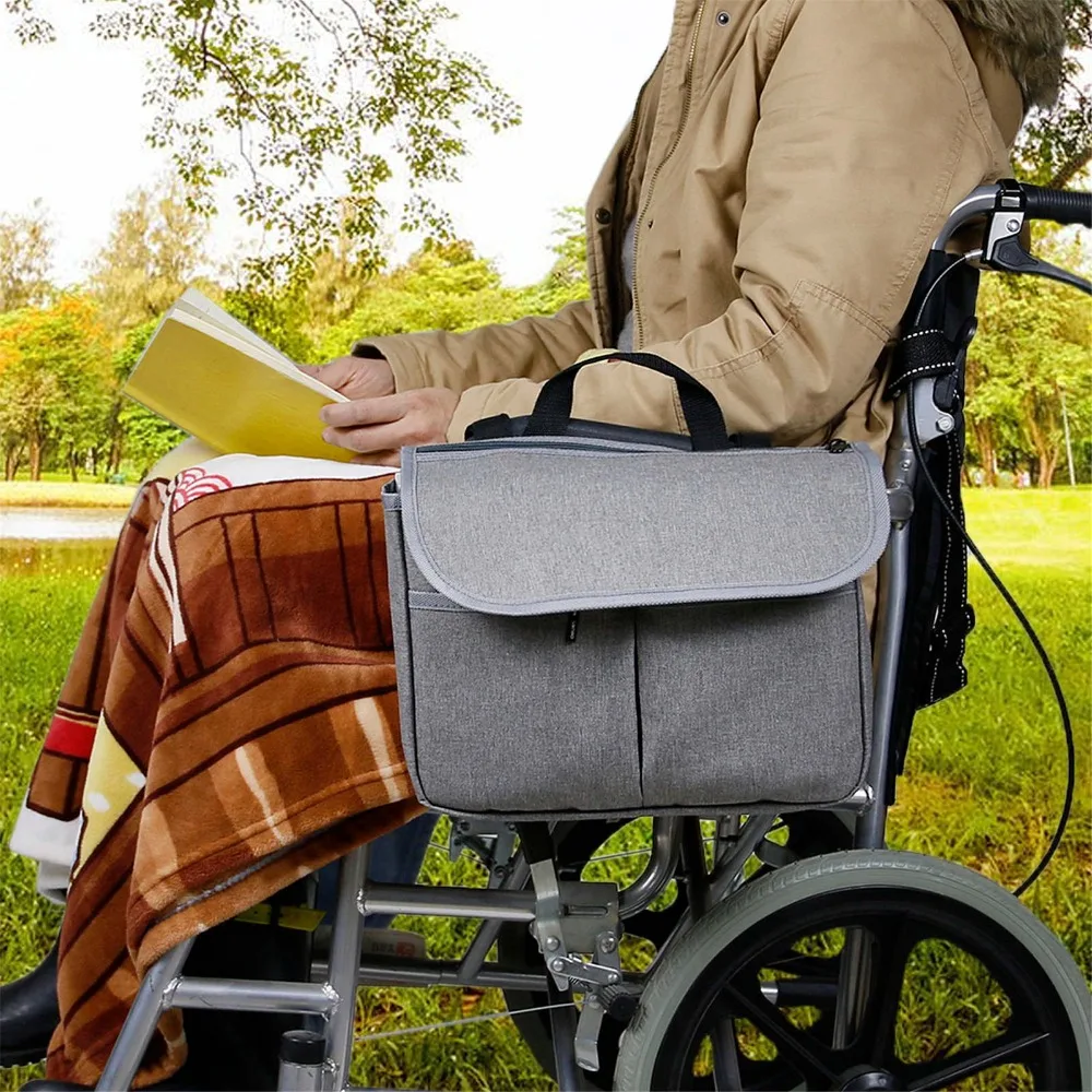 Outdoor Storage Large Capacity Walker Bag Waterproof Polyester Wheelchair Bag Durable Easy Installation Walker Pouch For Scooter