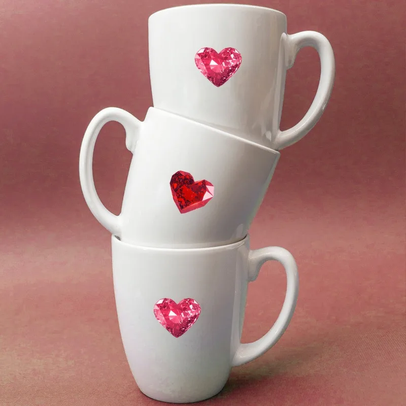 Red&Pink Diamond-patterned Heart Stickers for Home/Engagement/RoomDecor, share with Lovers, Family and Friends in Special Day