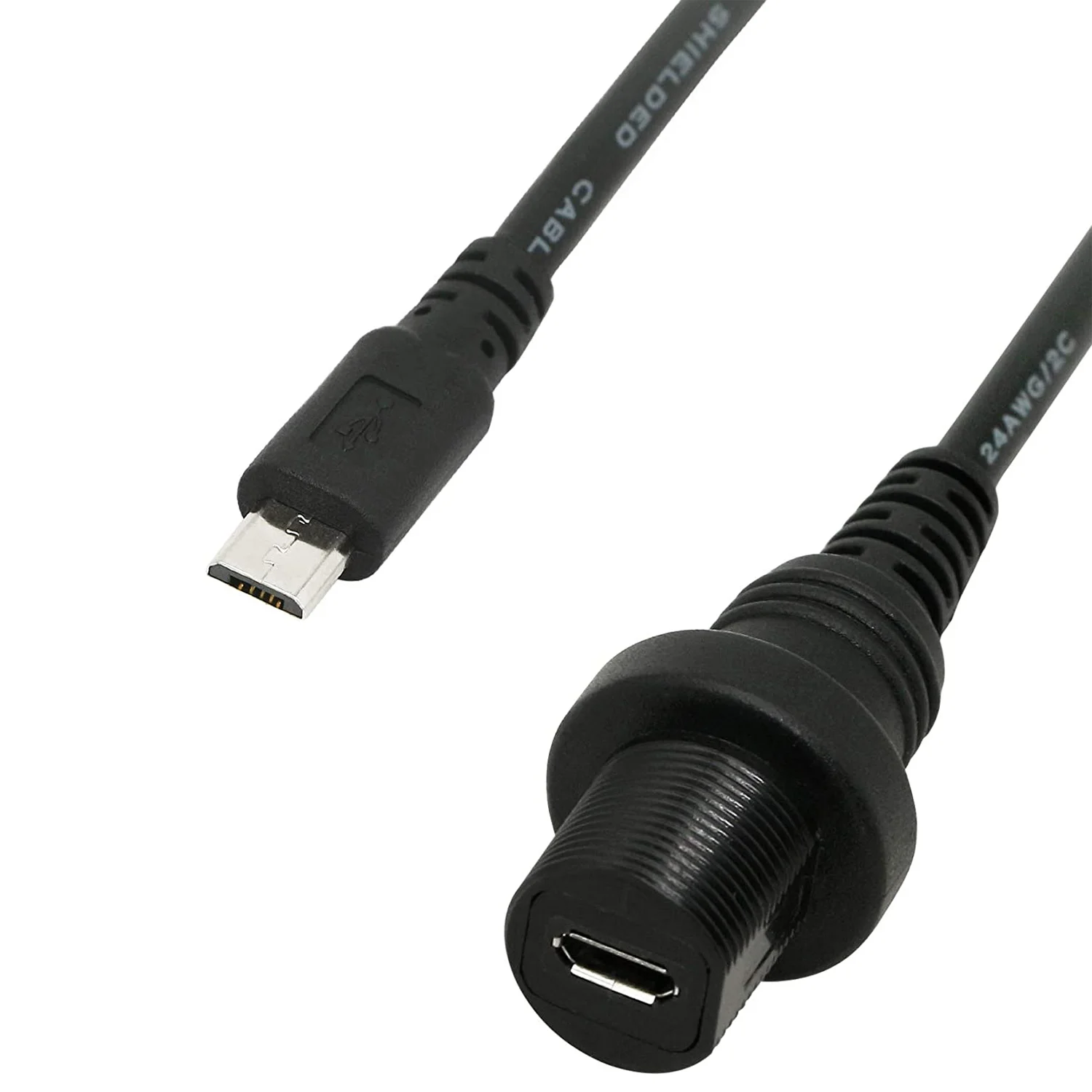 30cm 마이크로 USB 마운트 연장 케이블 대시보드 방수 케이블 자동차 보트 오토바이 트럭용