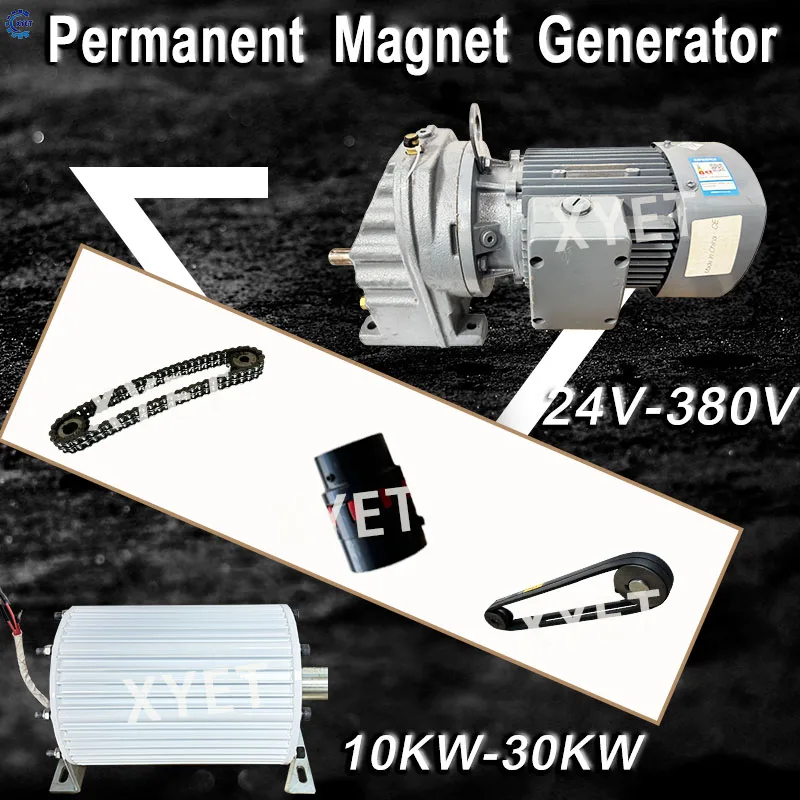 High Power 10KW 20KW 500RPM 300RPM Permanent Magnet Generator 220V 380V Alternators Free Energy Dynamo with Motor for Home Use