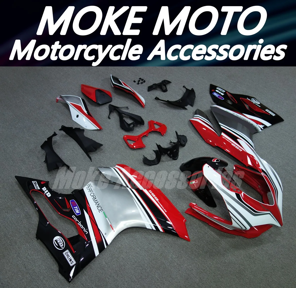 Motorcycle Fairings Kit Fit For Panigale 899 1199 2012 2013 2014 Bodywork Set High Quality ABS Injection New Red silver