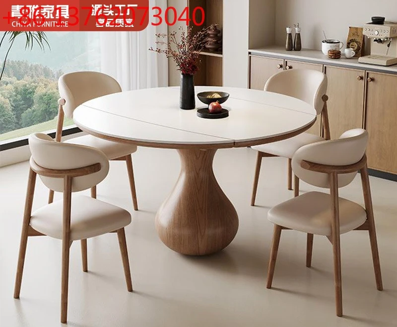 

Обеденный стол и стулья из массива дерева 2026Horse, комбинированный, для дома, для небольшой квартиры, трансформируемый, с регулировкой длины