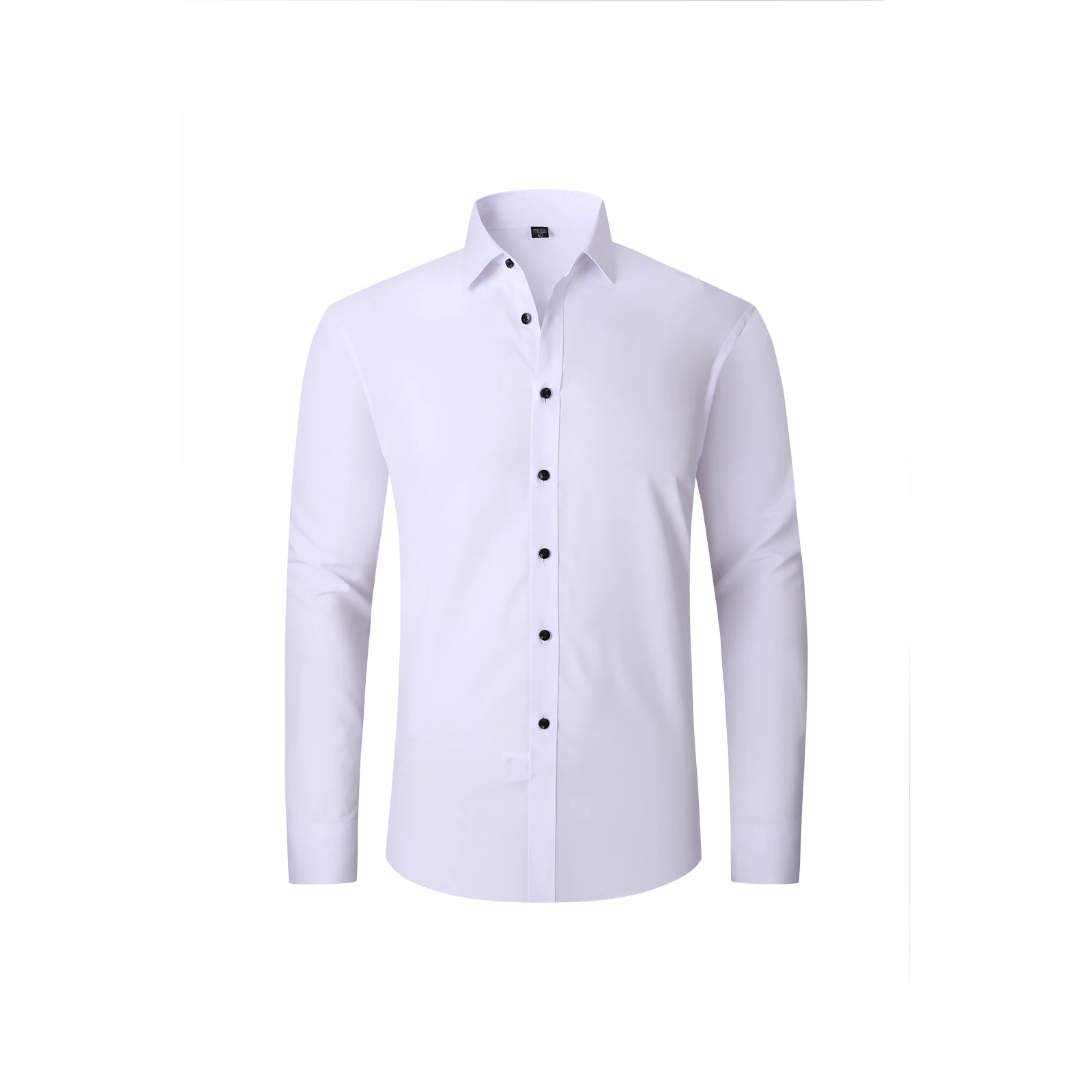 Camisas elásticas masculinas manga longa gola virada para baixo botão para baixo estilo elite minimalista sólido camisas formais blusa topos roupas