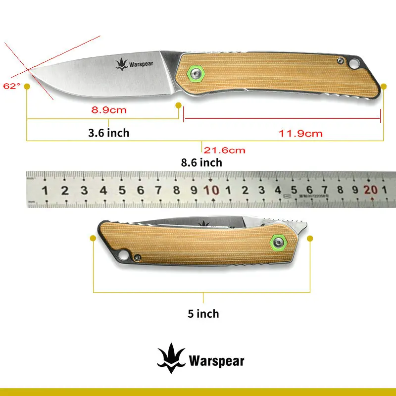 

TRSKT 14C28N Tactical Knife, Camping Pocket Knfe ,Hunting Flipper Folding Knives, Micarta Handle ,Ball Bearings,EDC Dropshipping