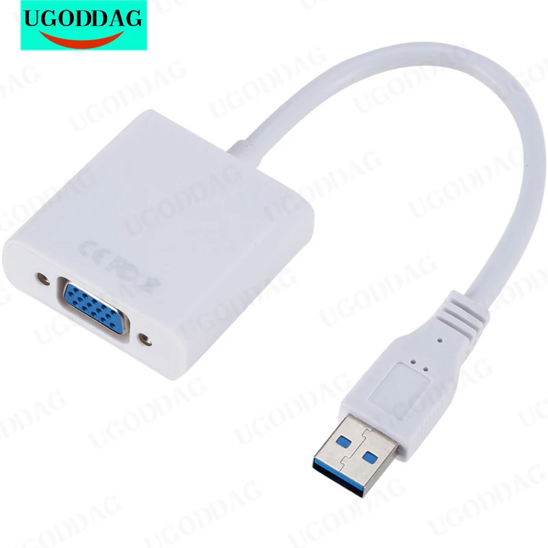 USB To VGA Adapter USB 2.0/3.0 To VGA External Video Card Multi Display Converter Cable for Desktop Laptop Monitor Projector