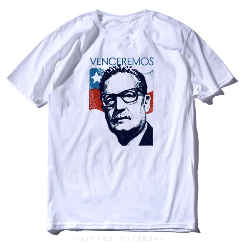 Camiseta de algodão com estampa Salvador Allende Socialista Comunista