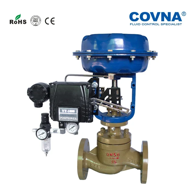 Modulating Control Valve WCB Pneumatic Diaphragm Control Valve Cast Steel Flange Pneumatic globe Valve with Positioner