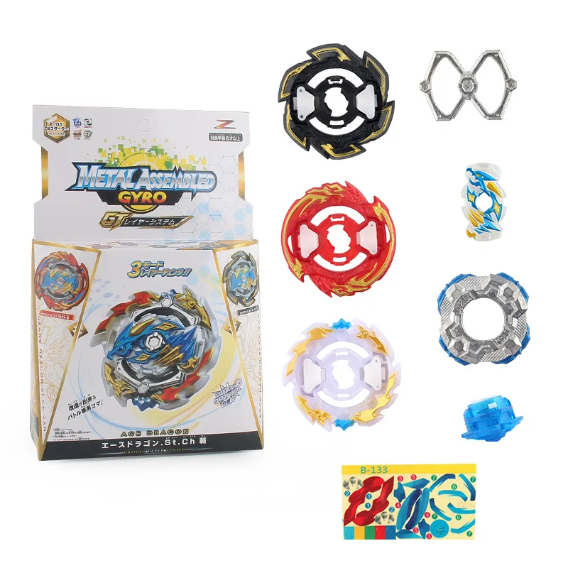 B-133 DX Starter Ace Dragon Sting Charge Zan With Launcher Loose Parts  B133 Burst Gatinko GT Series Kids Games Toys