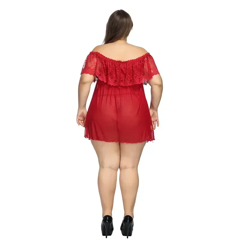 Sexy Lingerie Set Sexy Pajama Lace One-shoulder Short Women's Nightdress Home Suit Women's Two Pieces Set Ladies Sleepwear