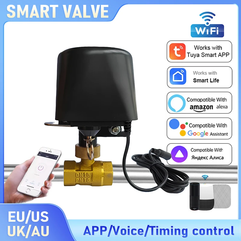 

Tuya Smart WiFi Ball Valve Actuator with Voice Control - Smart Home Water/Gas Automation DIY Automatic Irrigation System
