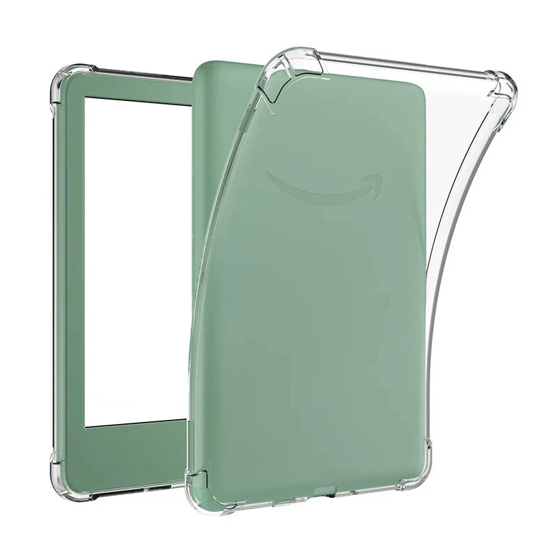 حافظة من السيليكون لجهاز Kindle الجديد كليًا مقاس 6 بوصات (إصدار 2024) الجيل الثاني عشر C2V2L3 غطاء خلفي شفاف وناعم من مادة البولي يوريثان الحراري Coqe