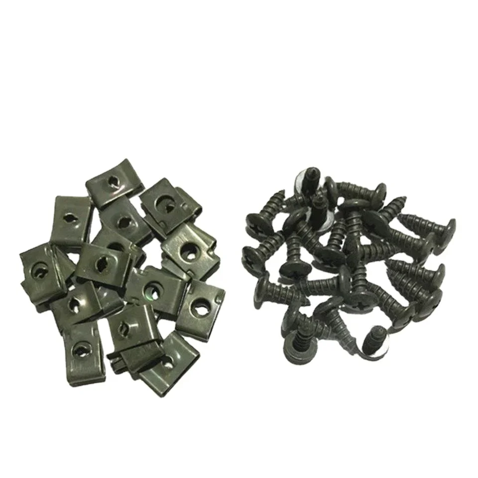 50set M4 M5 M4.2 M4.8  Self-tapping Screw and Clips for Motorcycle Car Scooter ATV Moped Ebike Plastic Cover Metal Retainer