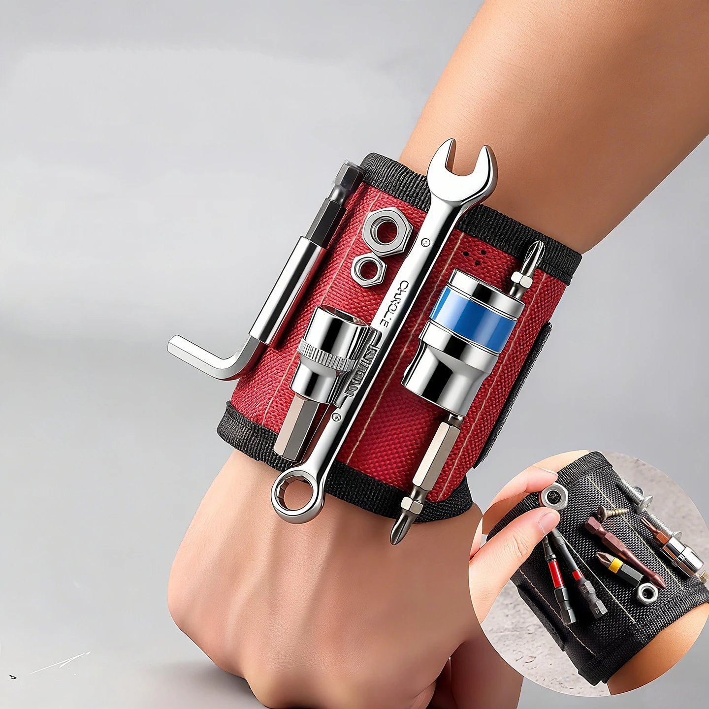 Magnetic Wristband for Holding Screws,Nails,Drilling Bits,Wrist Tool Holder Belts with Strong Magnets,Cool Gadgets for Men