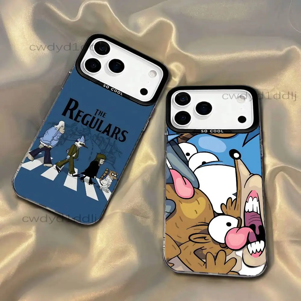 

The R-Regular Show Cartoon For iPhone 17,16,15,14,13,12,X,8,Pro,Max,Plus,SE4,Air,Mini Black IMD Matte Case