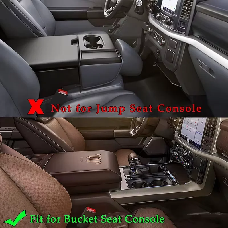 Center Console Organizer Tray for Ford F150 2015 2016 2017 2018 2019 2020 Armrest Storage Secondary Car Box ABS Accessories