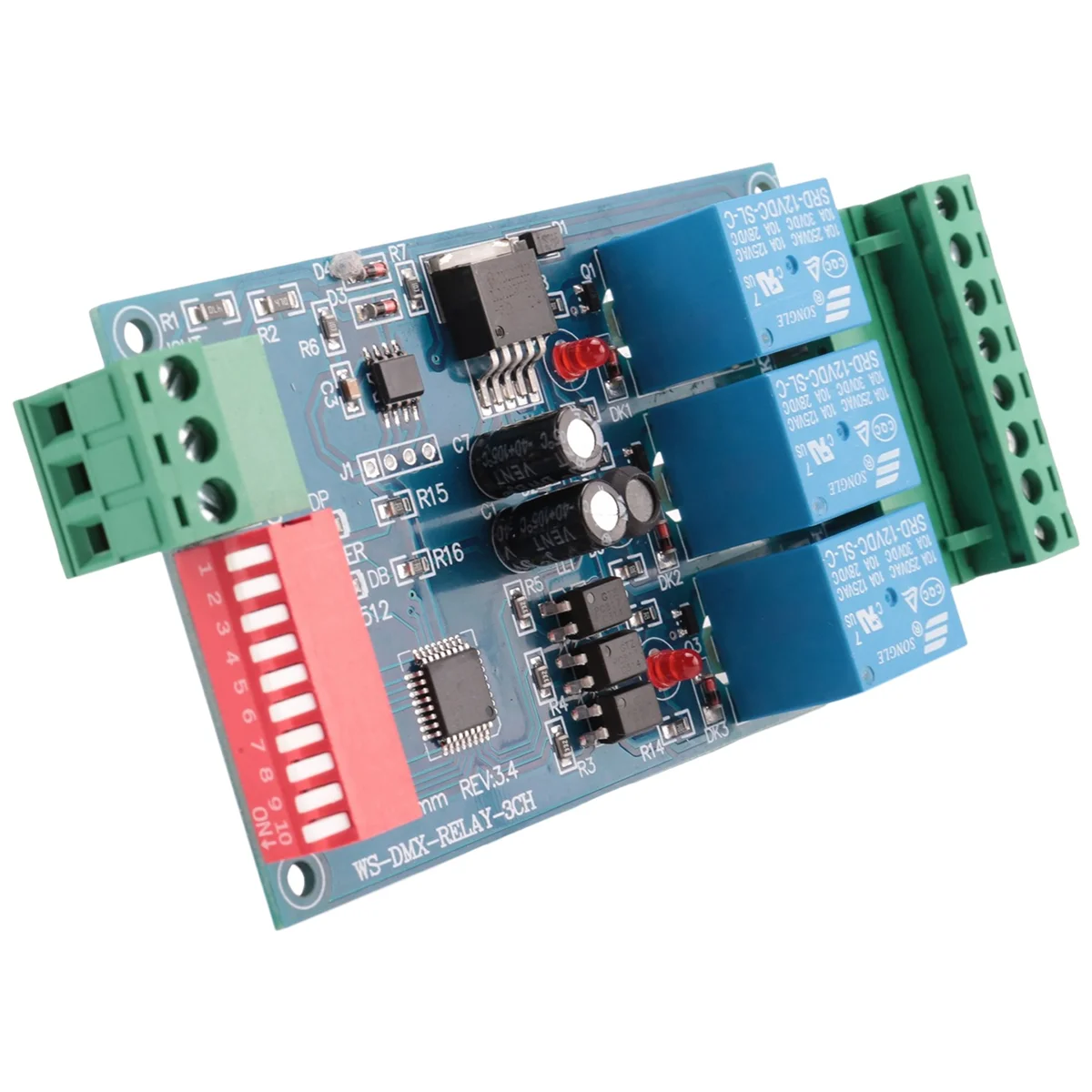 SALIDA DE RELÉ ABZV-3CH DMX 512, placa controladora LED Dmx512, decodificador LED DMX512, controlador de interruptor de relé