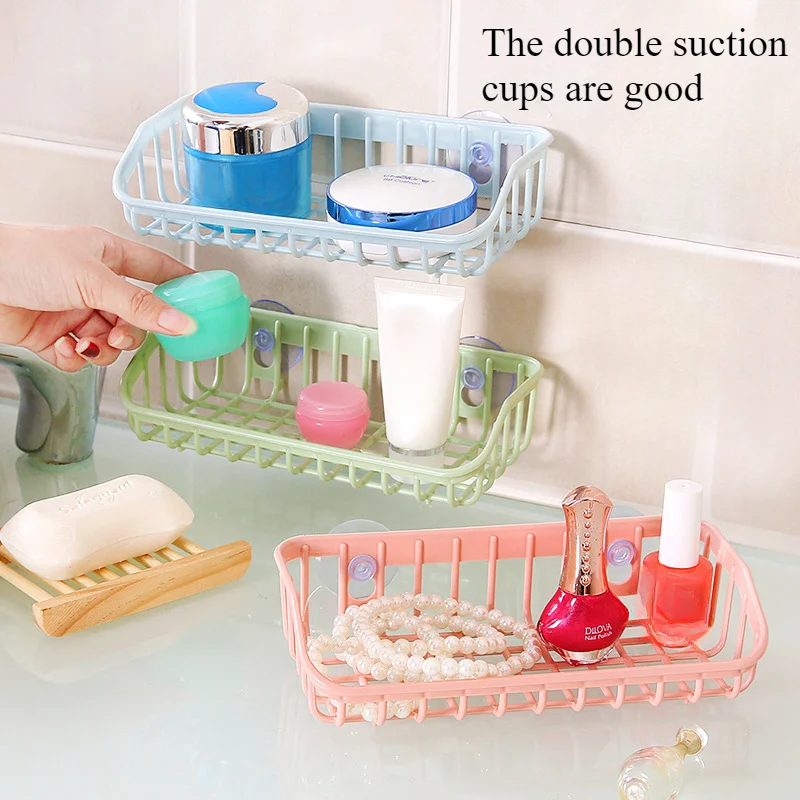 Kitchen Storage Rack Sink Storage Suction Cup Hanging Rack Sponge Shelf Storage Rack Perforation-free Draining