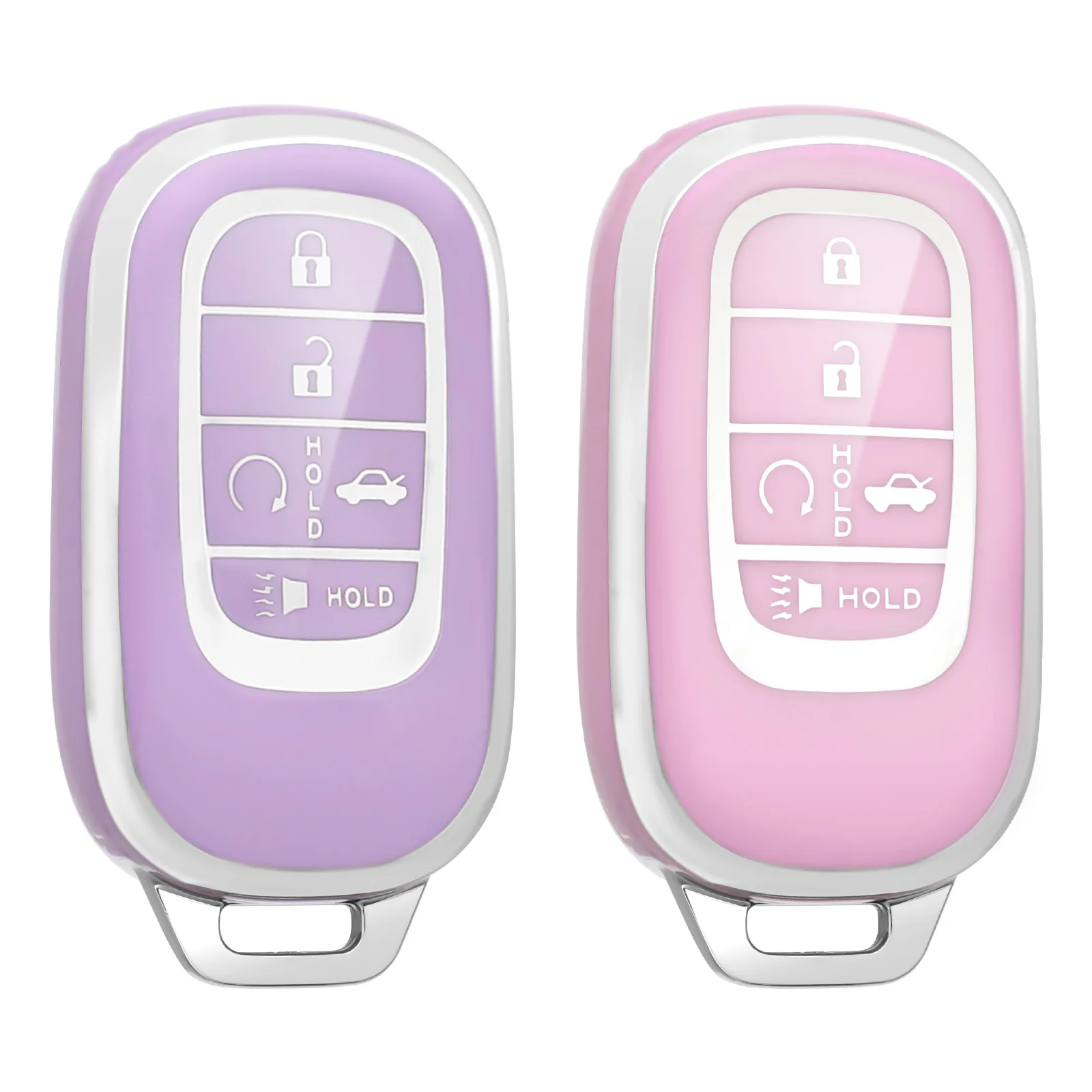Key Fob Cover for Honda Civic 2022 2023 CR-V HR-V Accessories Car Remote Case Shell Protector Women Men 5 Button White Silver T