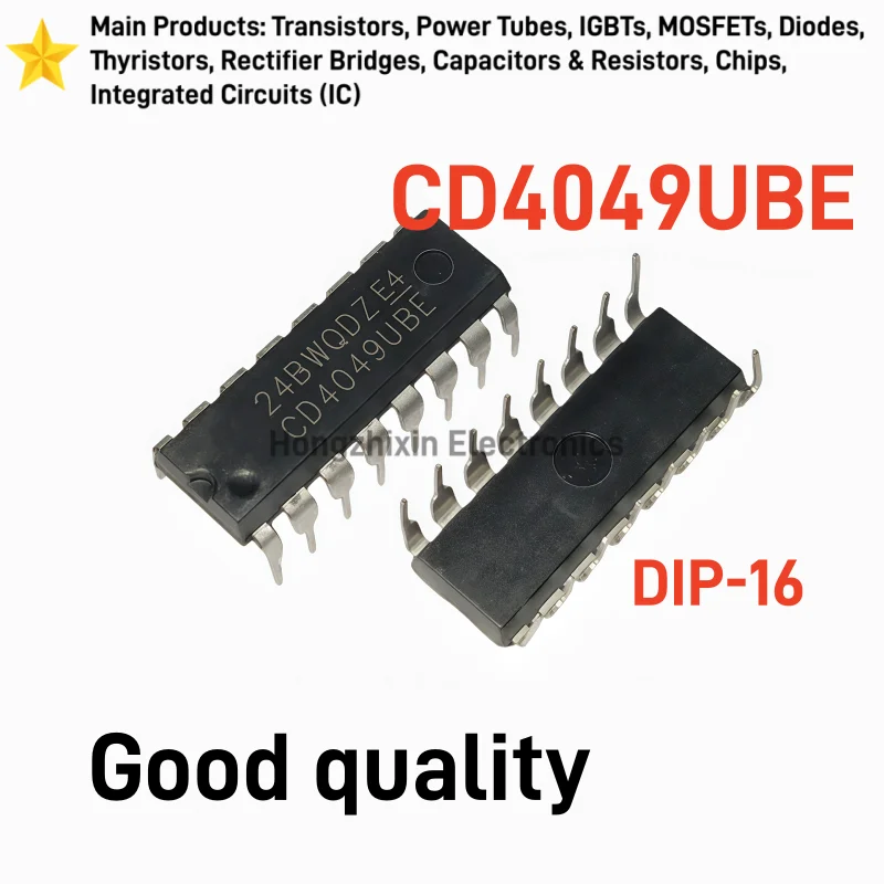 10PCS New CD4049UBE CD4049 DIP‑16 CMOS Hex Inverting Buffer Converter Logic IC Electronic Components