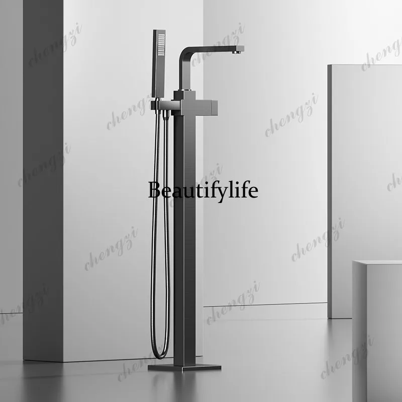 A74 all-copper bathtub floor-to-ceiling faucet column basin cylinder-side independent bathtub
