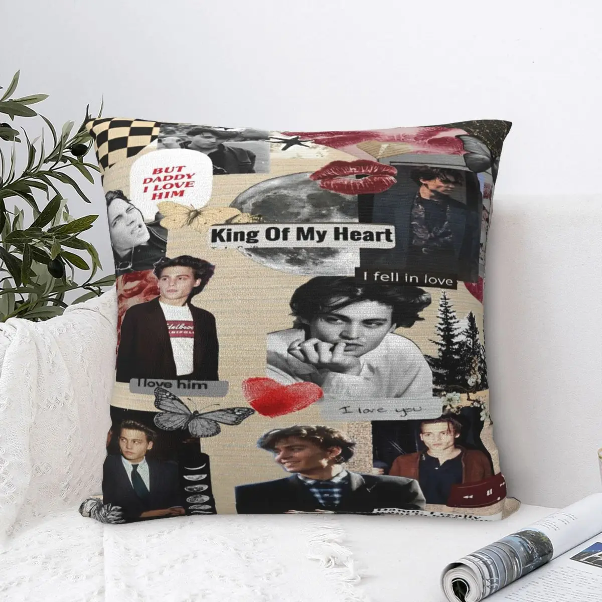 Y2K Home Johnny Depp fan Gift Decorations Pillowcases Merch Pillow Cover Zippered Multi Size