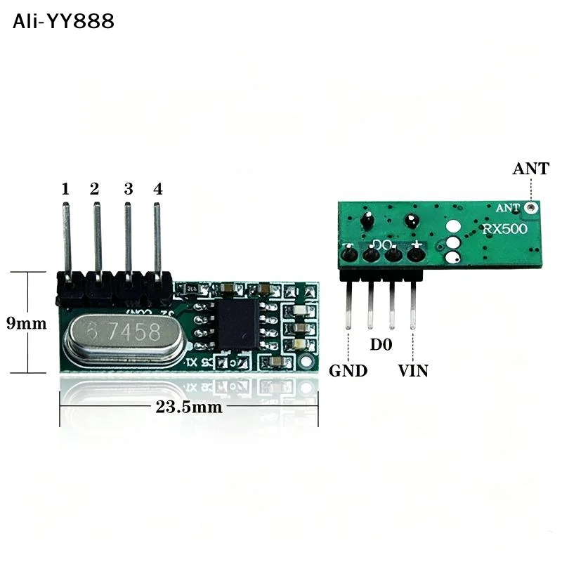 【Ay】Wireless Superheterodyne Receiver Module 315MHZ 433MHZ Stable Signal For DIY Remote Control Projects