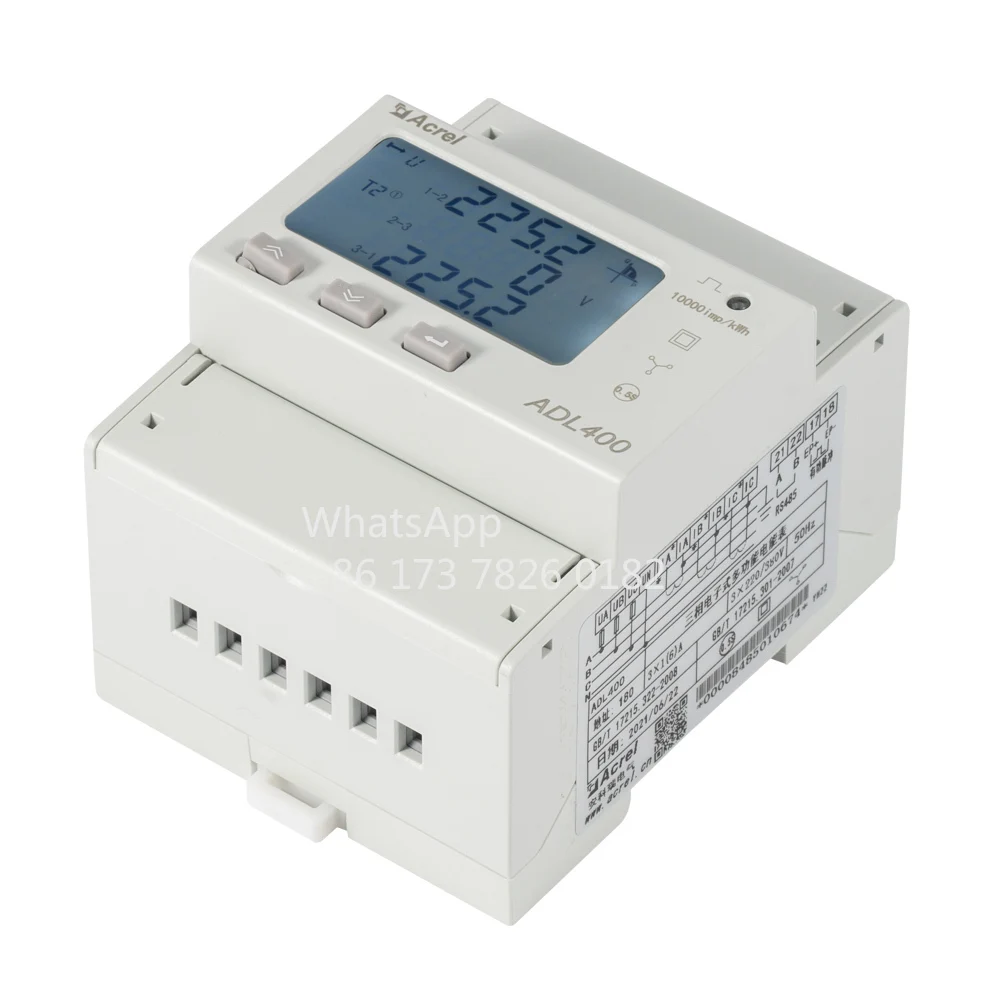 Acrel RS485 Lcd Display IoT Din Rail Solar Power kwh Meter ADL400/C bidirectional energy meter