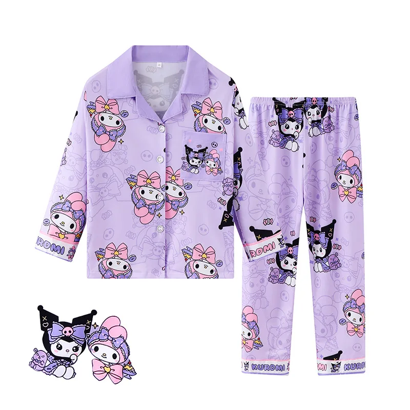 2024 Autumn Children Pajama Sets Cute Girl Cartoon Sleepwear Boys Long Sleeved Pants Pijamas Korean Home Clothes Kids Loungewear