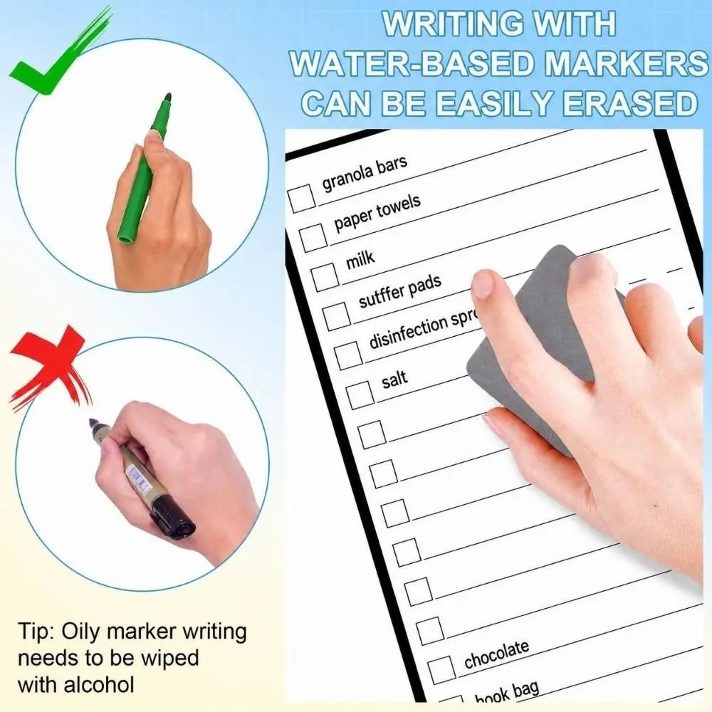 Multifunctional Magnetic Checklist Board Dry Erase Erasable Schedule Planner Magnet Fridge Whiteboard Planner Home Kitchen