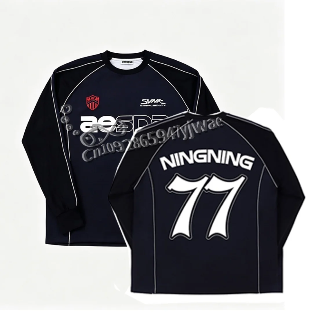 Autumn American Streetwear LIVE TOUR -SYNK JERSEY NINGNING GISELL  Oversize Long Sleeve Limited Edition Women Men's Tee Clothing