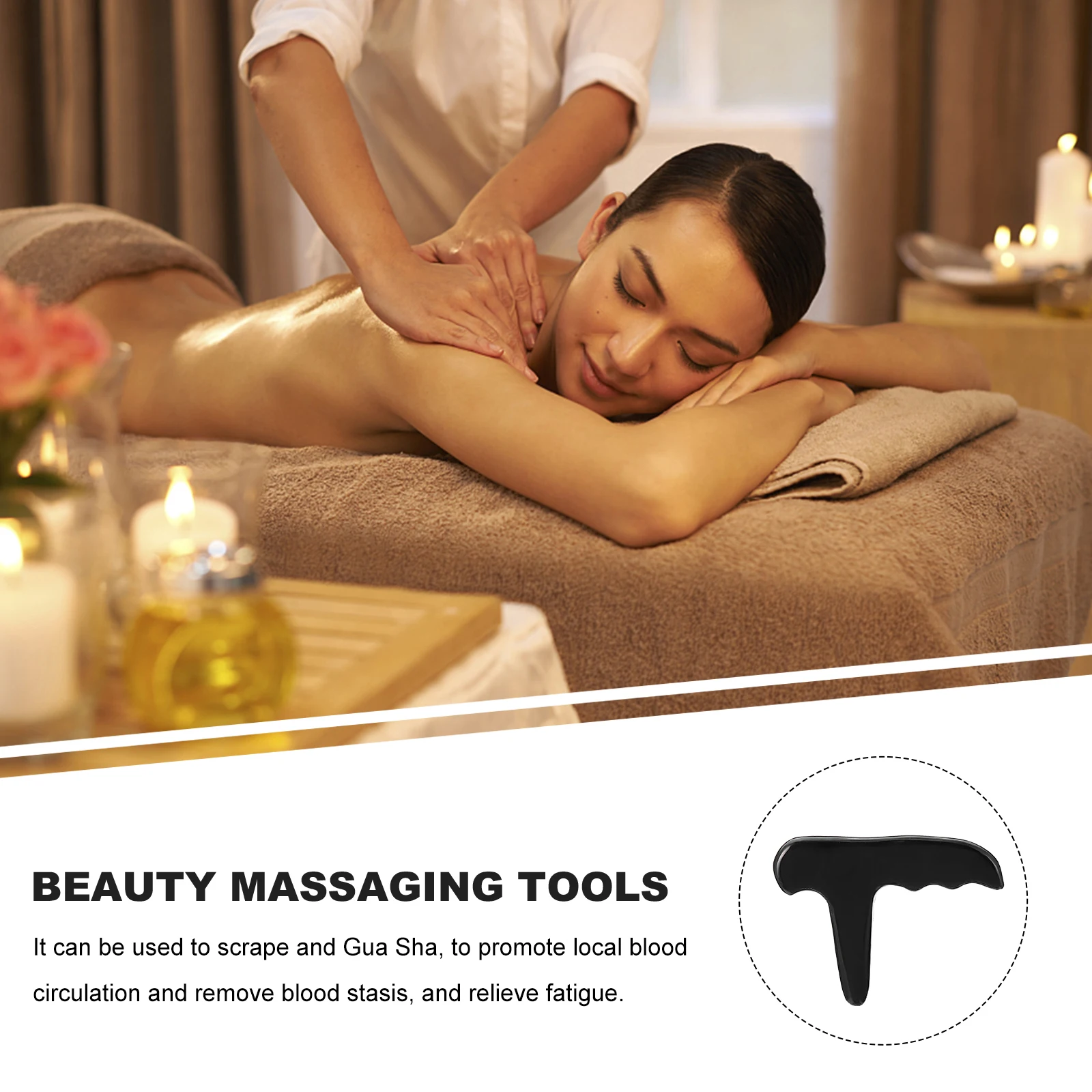 

Black Stone Needle Scrapping Plate Massaging Board Foot Face Body Care Tool Portable Massage Scraper Gua Sha Plate