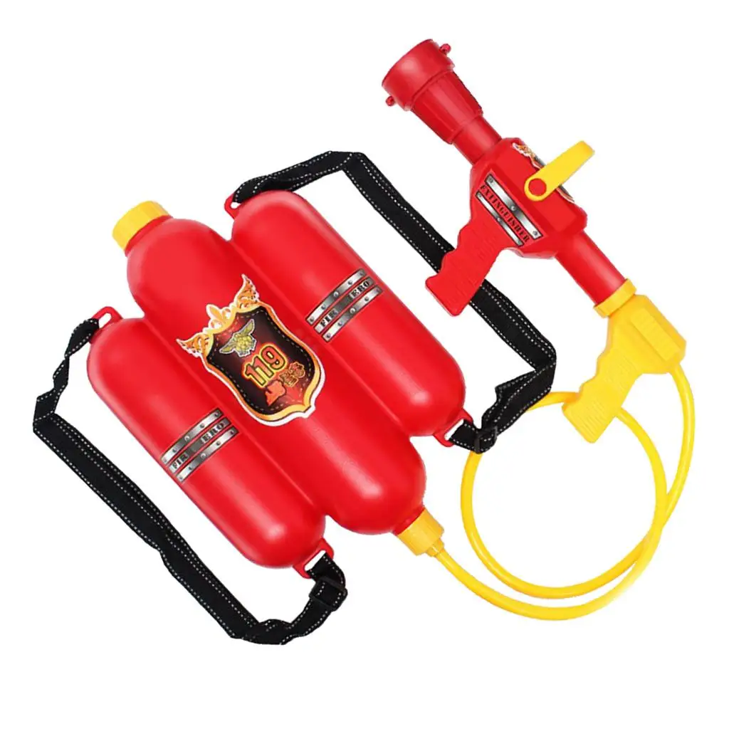 Fireman Toys Backpack Water Extinguisher with Nozzle and Tank Set Children