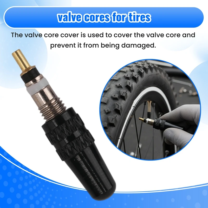 

10 шт. сердечников клапанов Presta для велосипедов, с 2 инструментами для снятия клапанов и 10 колпачками для вентилей