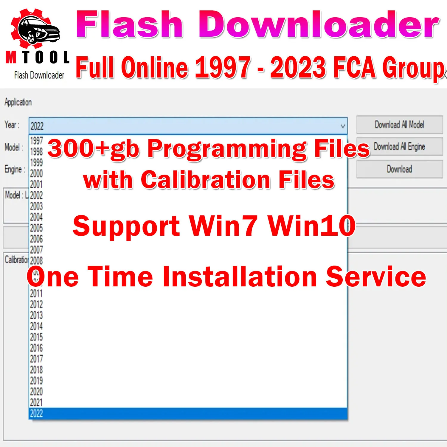 Flash Downloader Full Online Year 1997 - 2023 for Group Online One Year Original files 300+gb with Calibration files For PCM TCM