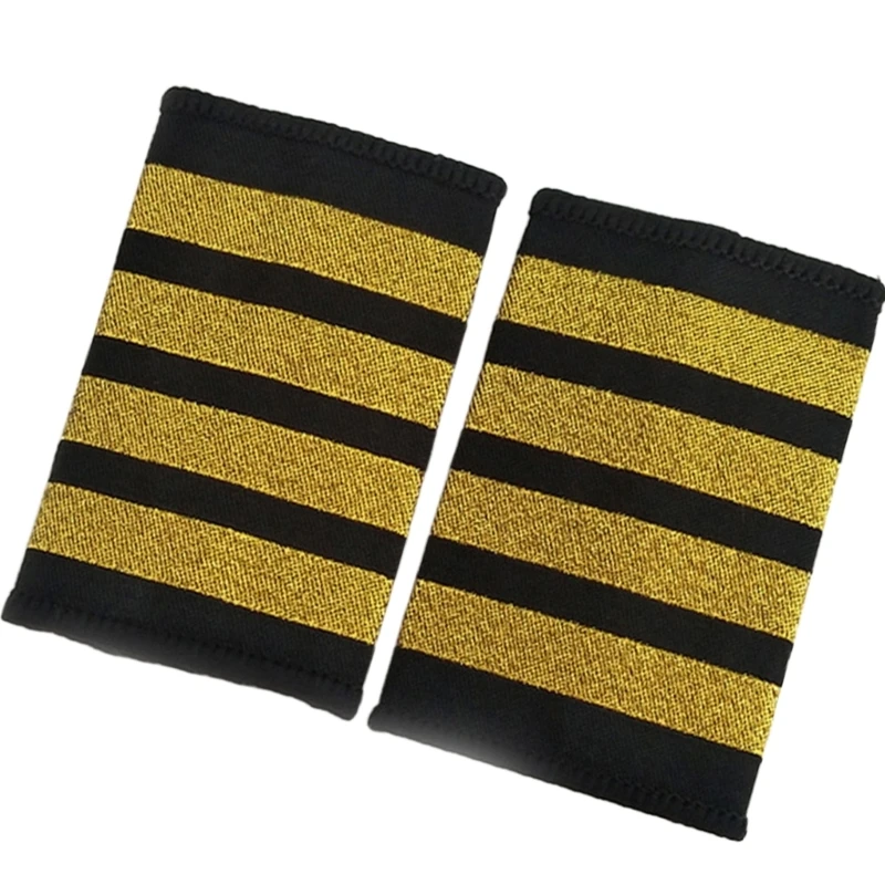 1 쌍 전문 파일럿 Epaulets 항공기 캡틴 유니폼 액세서리 Epaulets 어깨 Epaulet 코스프레 무대 쇼