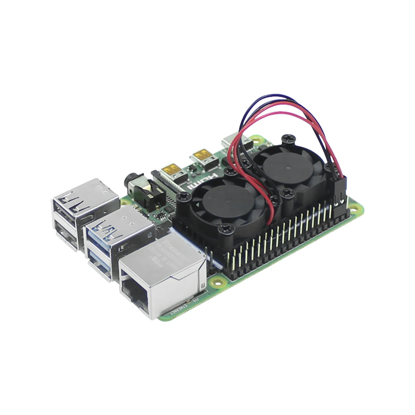 Raspberry Pi 4 Model B Cooling Dual Fan Kit With Heat Sink Double Cooling Fans Cooler Optional For Raspberry Pi 4B 3B+ 3B