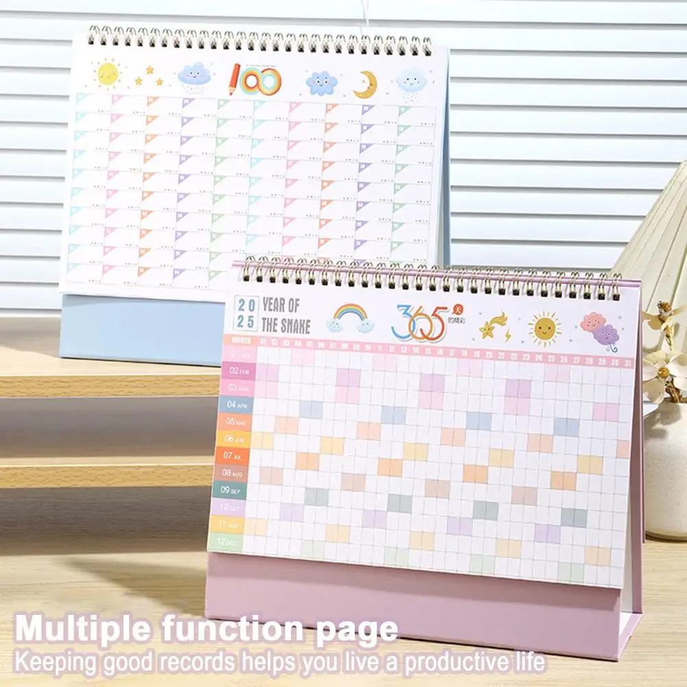 Standing Desk Calendar 2025 Desk Calendar Set with Spiral Binding Monthly Planner Standing Decoration Office Home for Family