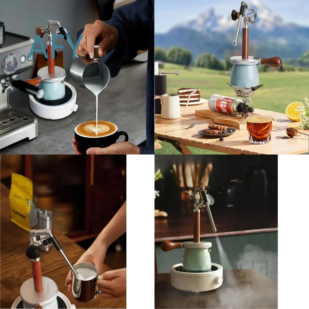 450ml Pneumatic Milk Frother for Coffee Machine Steam Wand for Camping Barista Tool Frothing Device for Latte Art Cappuccino