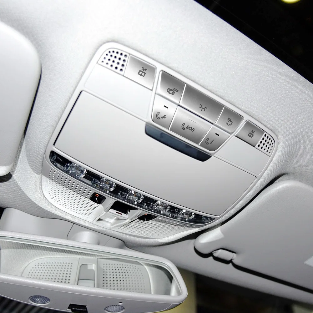 Image of 9-teiliges Stilvolles Silbernes Dachleuchten-Knopf-Set für Mercedes GLC, CLS, EQC, S-Klasse, E-Klasse, C-Klasse