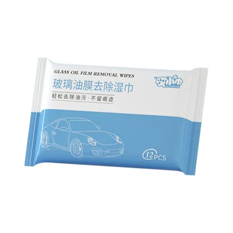 

Glass Oil Film Remover Wipes Car Windshield Glass Wipes 12 Count Glass Film Removal Wipes Window Cleaner Wipes Cleaning Wipes