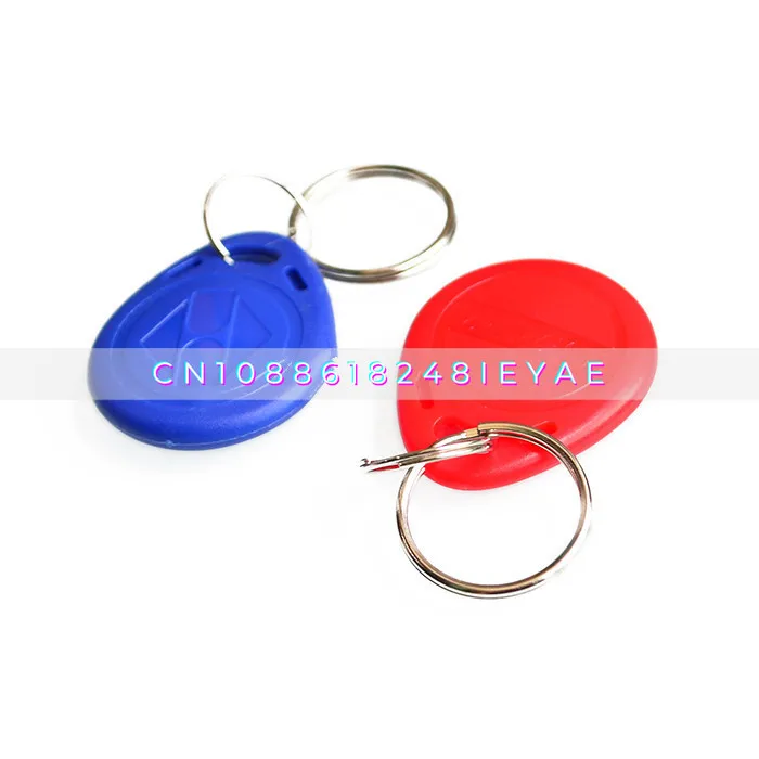 EM4100 ID Card Keychain, Access Control Radio Frequency Induction Card Red and Blue, Matching 125K RFID Card Reader Module